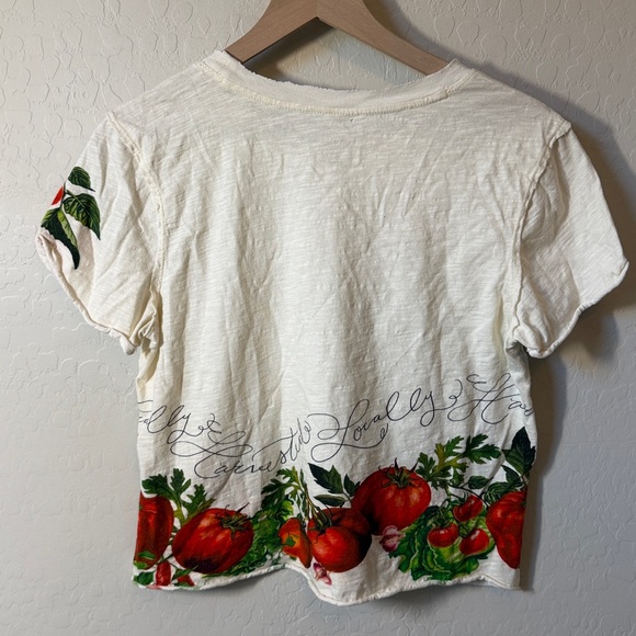 Maeve Anthropologie Tomato Grapic Boxy Tee Cotton XS - Picture 6 of 6